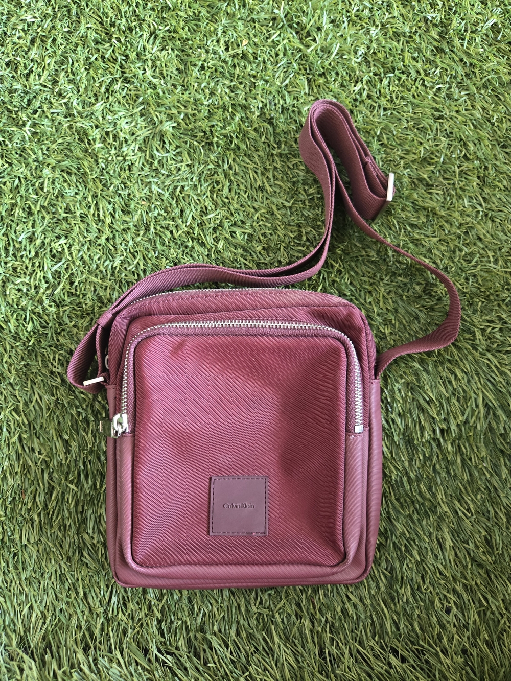 Calvin Klein Burgundy Messenger Crossbody Bag